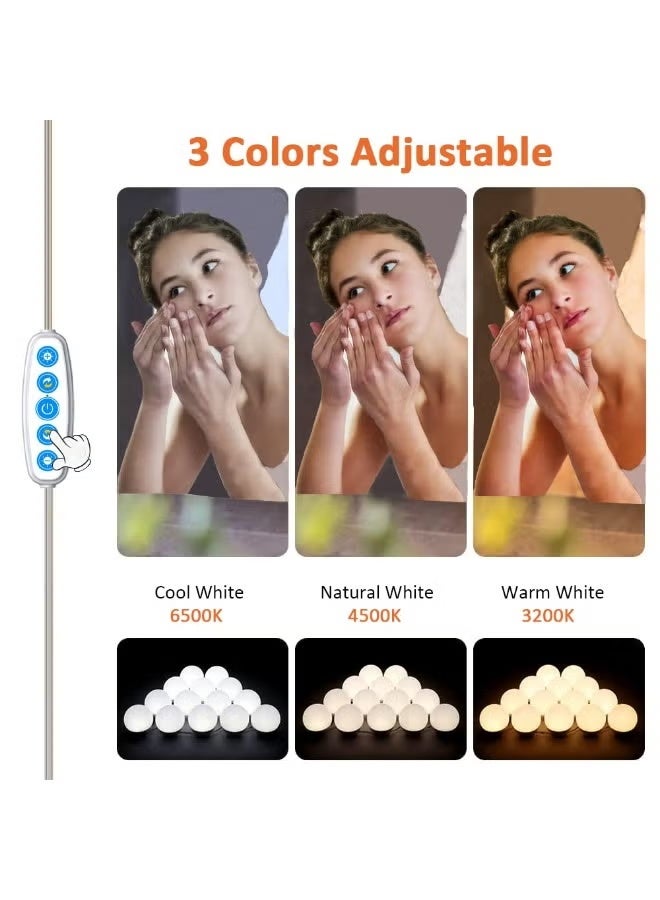 Hollywood Style Vanity Mirror Light Strip - 14 LED Dimmable Bulbs, 3 Color Temperatures, USB Powered for Makeup Table & Bathroom (USB,Mirror Not Included) - Image 2